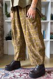 Heritage Needlecord Plaid Relaxed Barrel Pant Mucky Olive & Camel